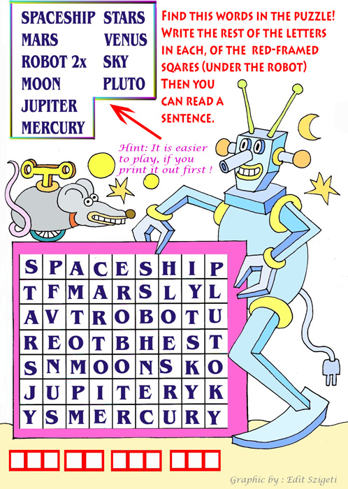 Robot word puzzle